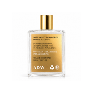 The Shimmer Wardrobe: Soft Halo Shimmer Oil in Papaya and Peach Vibes