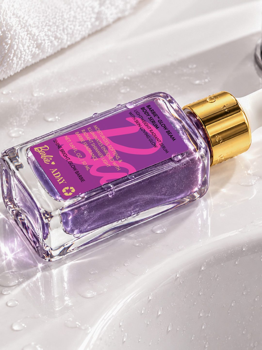 ADAY x Barbie Glow Beam Body Serum: up close